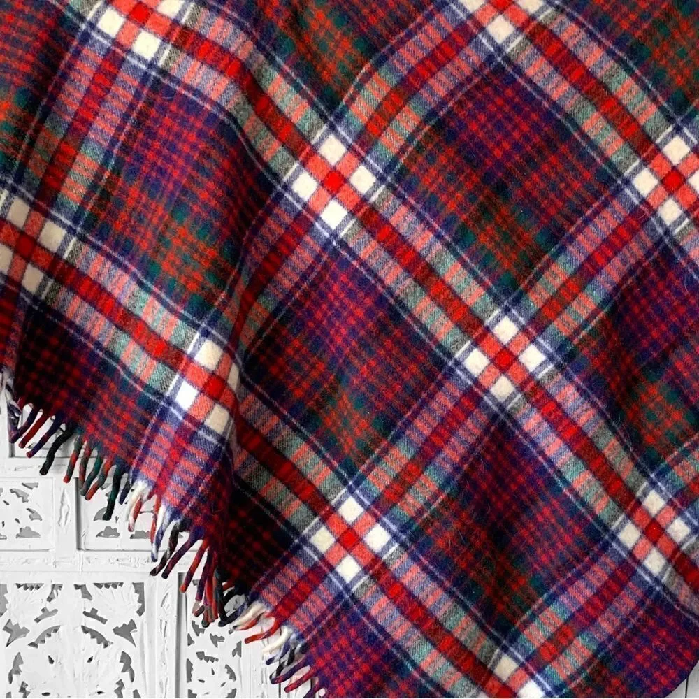 Curvon Imperial Wool Plaid Throw Blanket